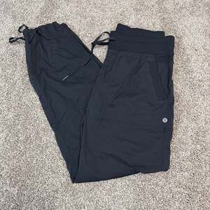 Lululemon EUC Black Dance Studio Pant III Unlined Pinstripe Full Length 8